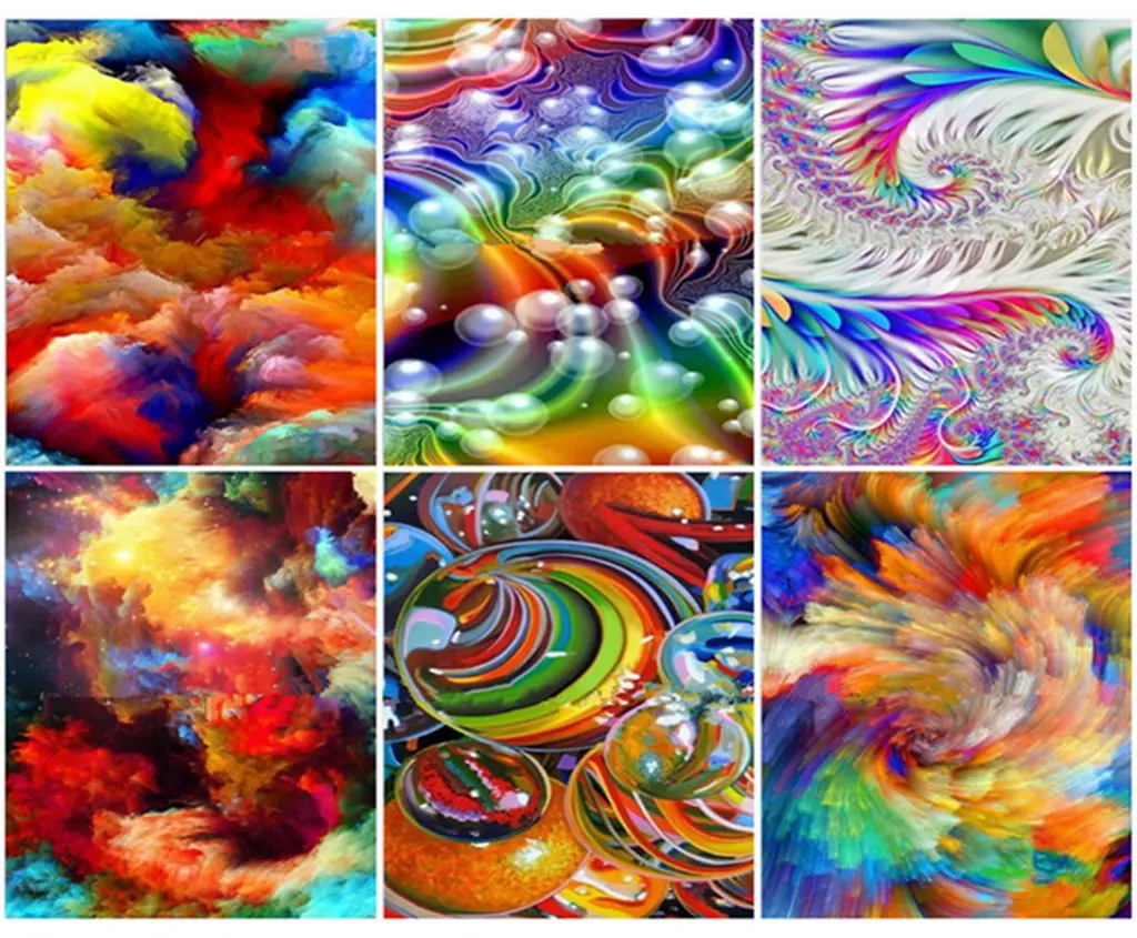 

Sticked diamond embroidery cross stitch art home decor gift new 5D handmade DIY square diamond painting flowers with "abstract"