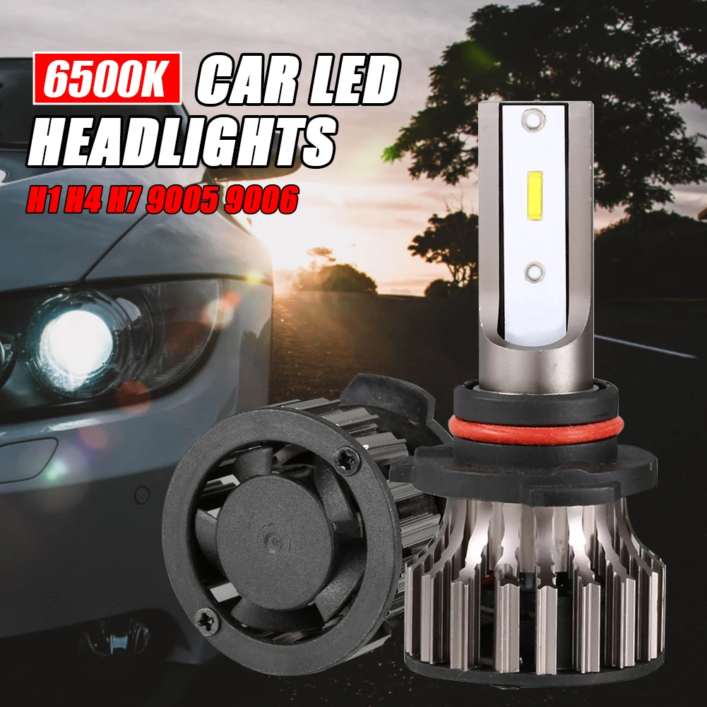 

2Pcs H4 H7 Car Headlight LED Bulbs H1 9005 9006 12000LM/Pair 52W Driving Light 6500K Cold White IP68 Waterproof Auto Lamp