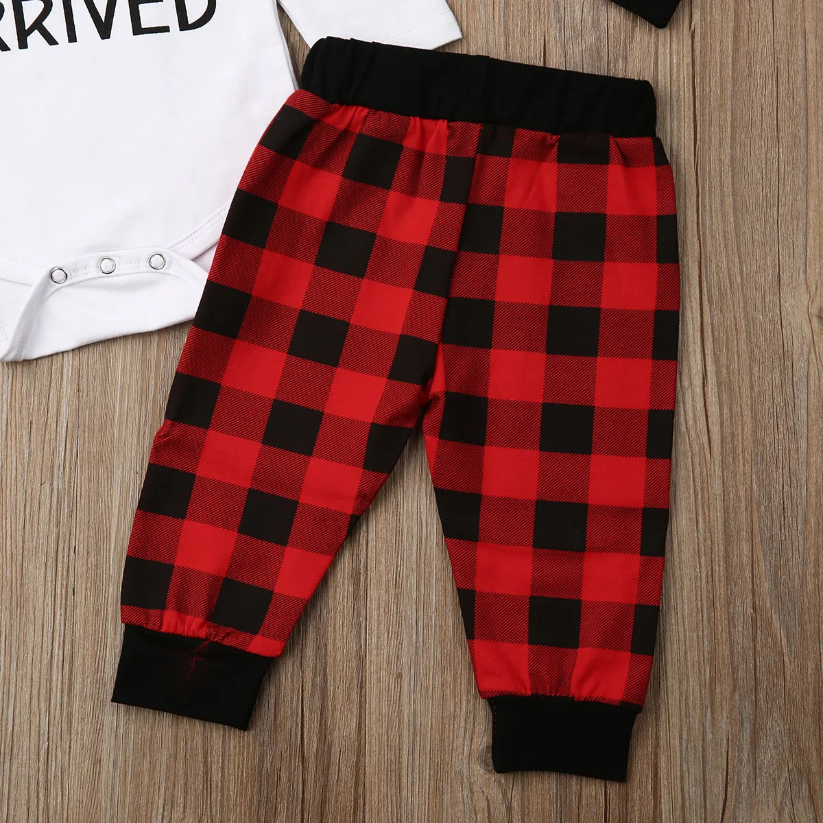 

Xmas Toddler Baby Girl 0-24M Christmas Romper +Check Plaid Pant Outfit Clothes 3pcs