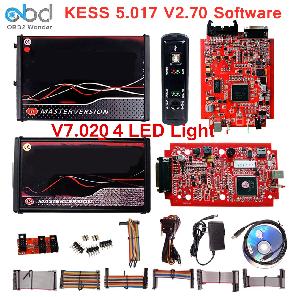 Новейшие красные KESS V5.017 V2.70 V7.020 V2.25 ЭБУ чип инструмент настройки мастер 5 017 2 53