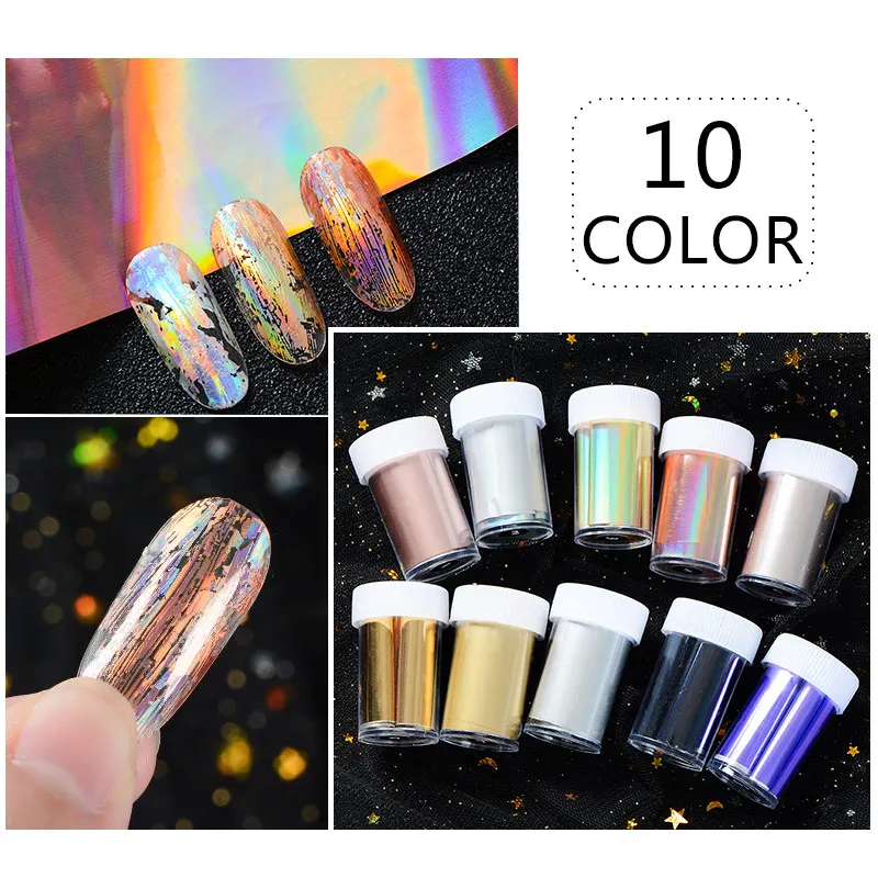 Фольга для ногтей лак наклейки Переводные звездное небо лазерные слайдеры