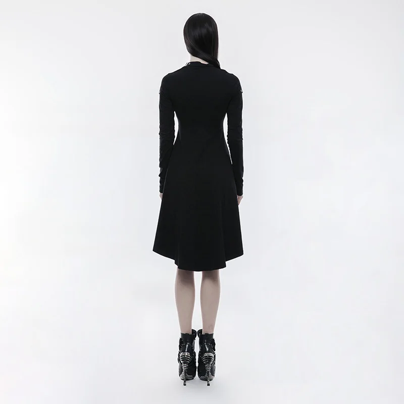 Женское черное платье на молнии в стиле панк повседневные модные вечерние платья