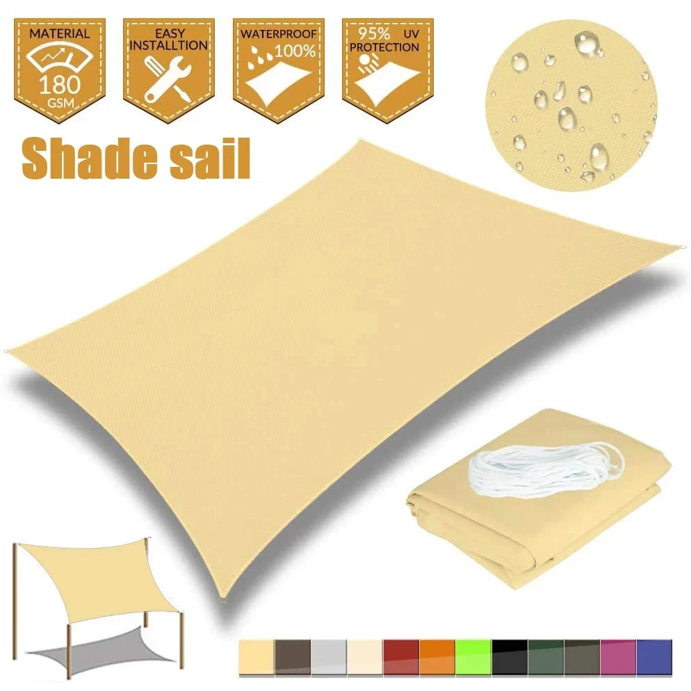 

Sunshade Canvas Waterproof Awning Sunshade Sun Shade Sail For Outdoor Garden Beach Camping Patio Pool Sun Canopy Tent Sun Shelte