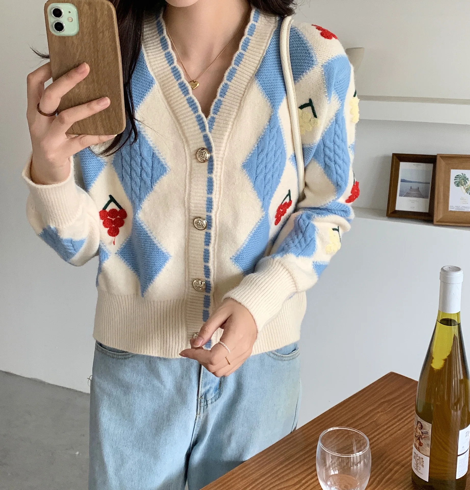

Fall and Winter Sweaters for Women Round Neck Short Cardigan Knitted Cardigans Girls Cropped Sweater Tops