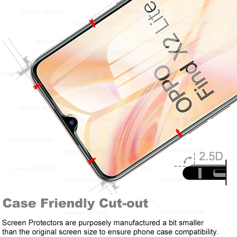 3pcs original protective glass for oppo findx2 lite find x2lite x2 lite x 2 light cph2005 6 4 smartphone screen protector film free global shipping