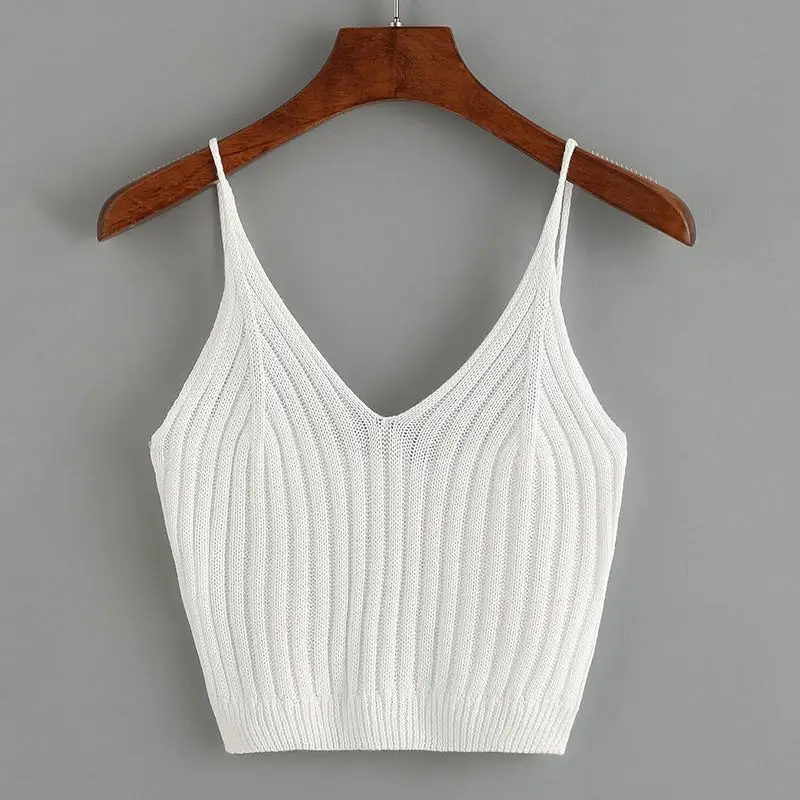 

Women's Top Fashion Knitted Crop Tops Cotton Tank Crop Tops Lingerie Underwear Streetwear mujer Vest Cropped Tee Camisole