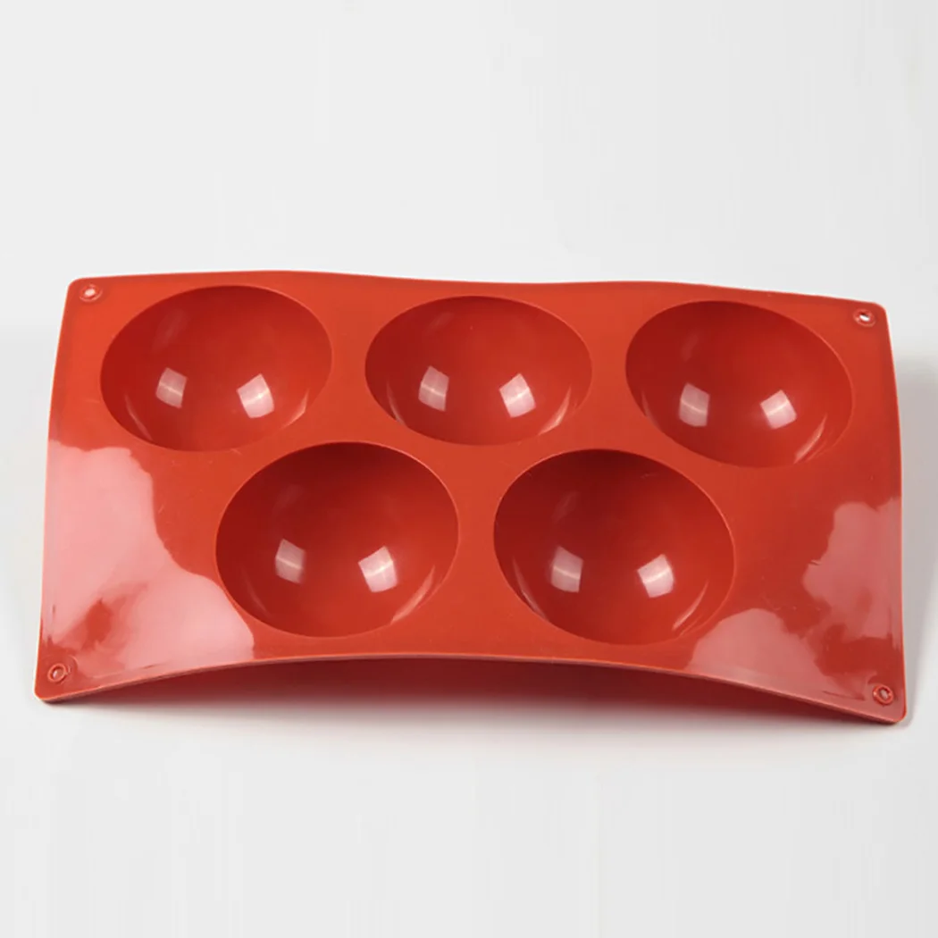 

Round Chocolate Mold Easy Release 5-Cavity DIY Pudding Mold Jelly Baking Mold Chocolate Fondant Mould Ball Biscuit Mold