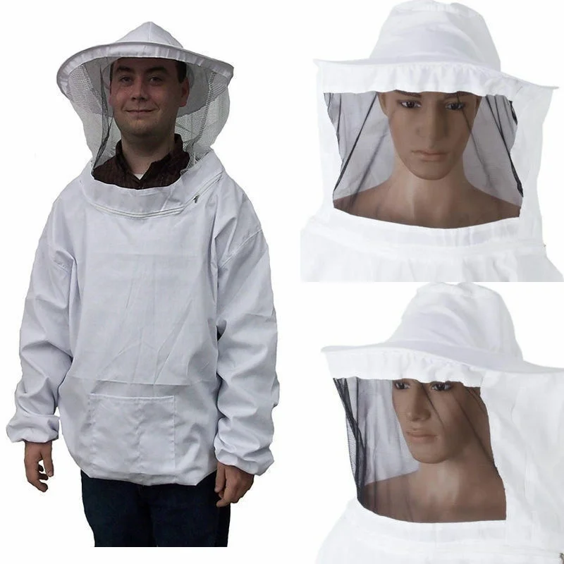 

Protective Beekeeping Jacket Veil Smock Equipment BeeKeeping Hat Sleeve Suit