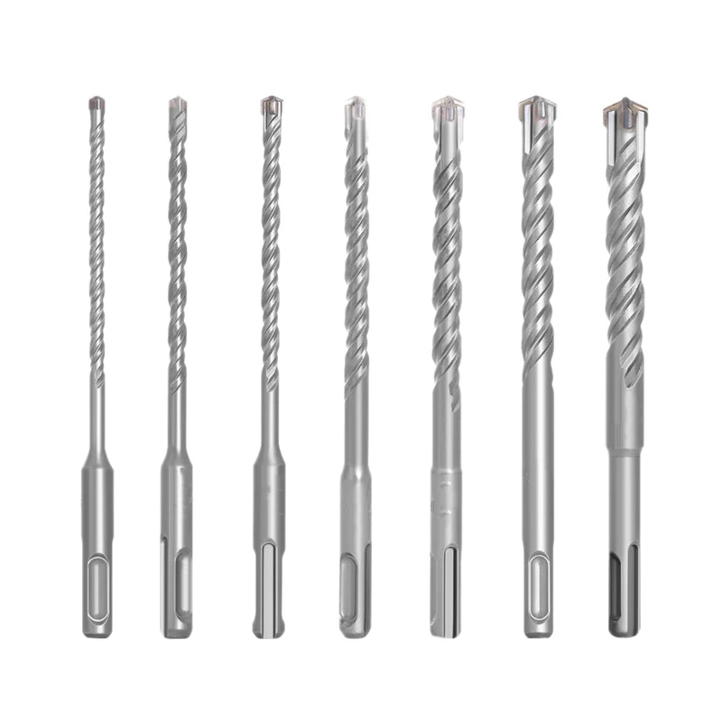 

7 Pcs SDS Plus Hole Saw Drilling Bits Electric Hammer Drill Bits for Wall Concrete Brick Masonry Bit