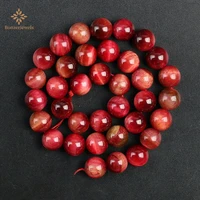 wholesale natural cherry red tiger eye round stone loose spacer beads for jewelry making bracelet necklace handmade 6 8 10 mm