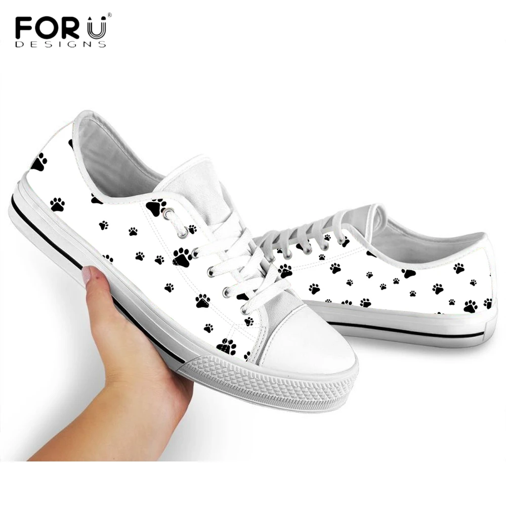 FORUDESIGNS цветной, для домашних животных, для собак/щенка собаки печать обувь Для женщин весна/осень на низком каблуке на шнуровке; парусиновая обувь дышащая женская обувь