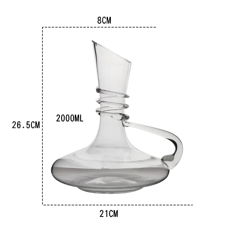 Бессвинцовый Хрустальный графин Премиум Черная Ручка винный Декантер для