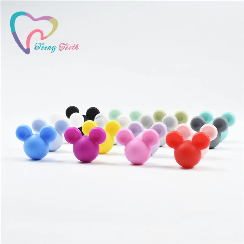 10 шт. силикон микки бисер ребенок Прорезывание Зубов Бусины безопасный пищевой