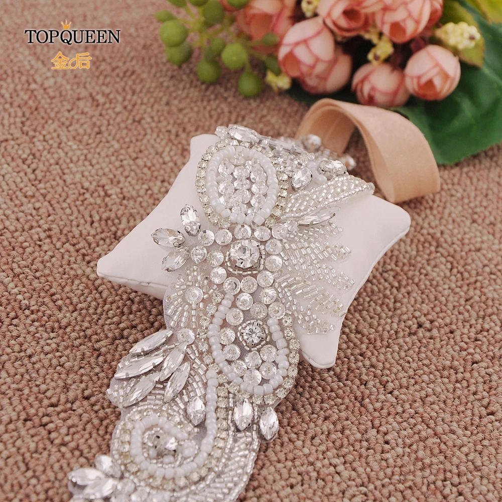 TOPQUEEN SJD-S280 Элегантные Кристаллы Стразы свадебные аксессуары свадебные пояса свадебные ленты Пояски Свадебный эластичный пояс