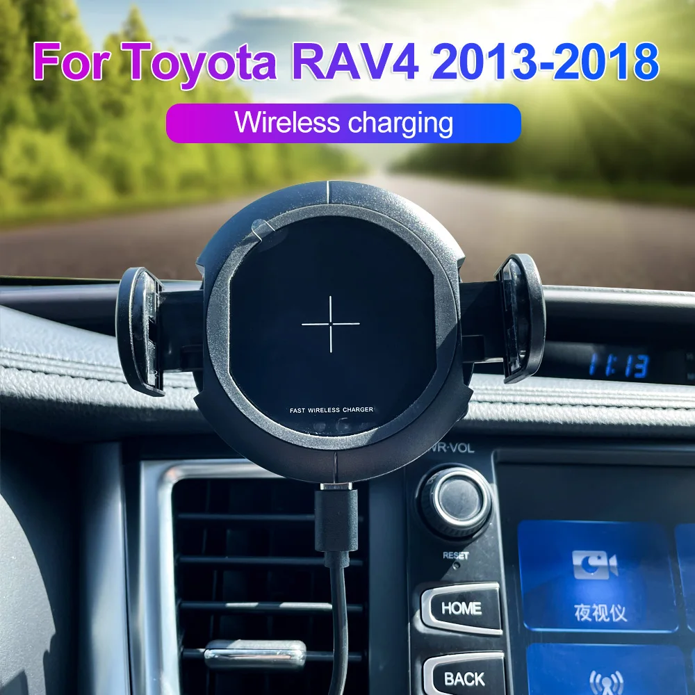 

Автомобильный держатель для телефона с беспроводной зарядкой для Toyota RAV4 2013 2014 2015 2016 2017 2018