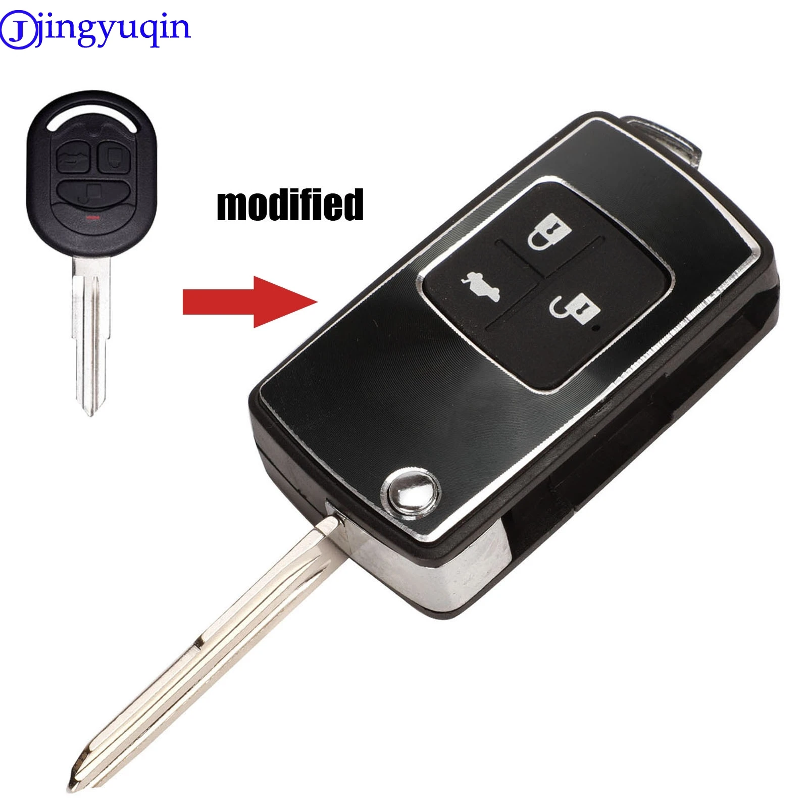 Jingyuqin 3 кнопки Modifiend Раскладной Автомобильный чехол для ключей Buick old Excelle