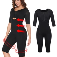 colombianas post surgery full body arm shaper body suit powernet girdle black waist trainer corsets slimming shapewear
