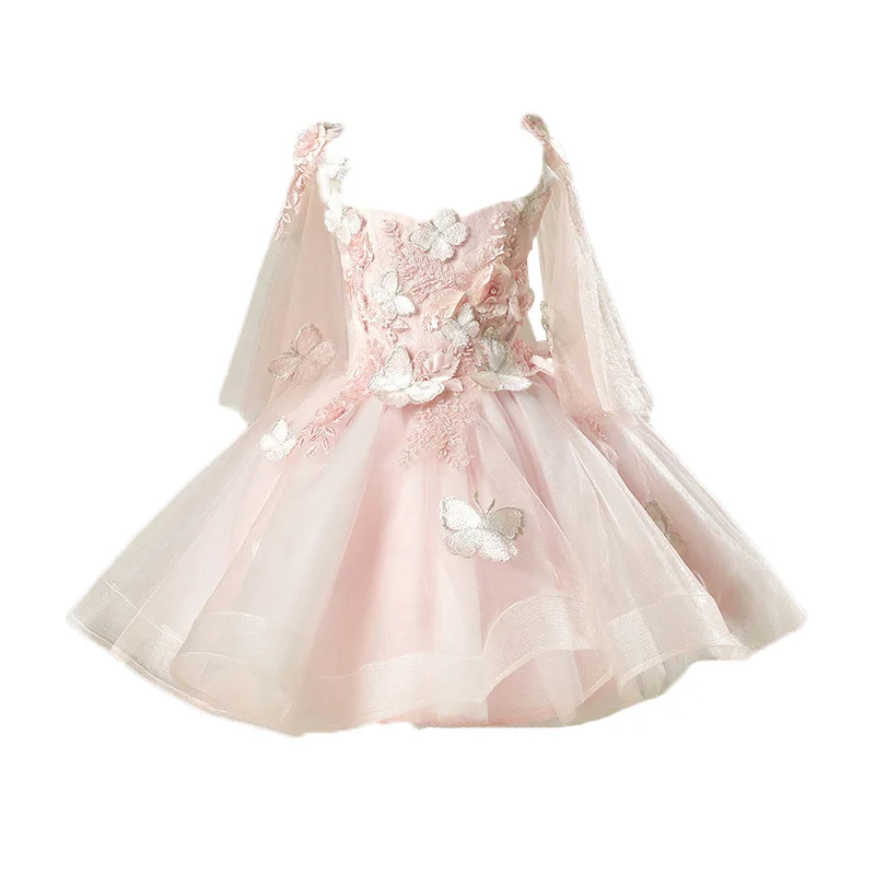 Детское вечернее платье модель 2022 года кружевное для девочек на свадьбу день