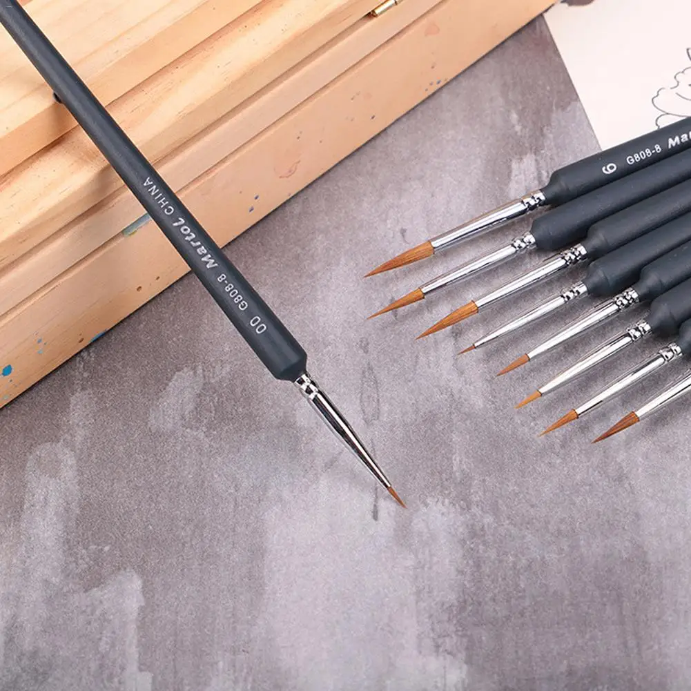 Ручка для черчения 9-Pack тонкая деталь кисти для краски тонкая кисть для тонкой детализации художественная краска ing акриловая масляная модель акварельные