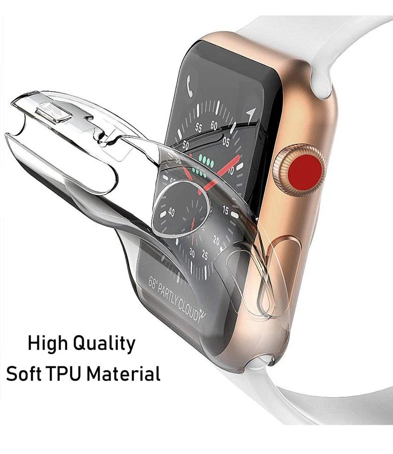 Защитный чехол для Apple Watch 38 мм 42 40 44 мягкий прозрачный из ТПУ/алюминиевого сплава