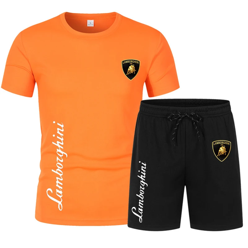 

Men's Suit With T-shirt Men's Short-Sleeved Summer Cotton Loose Trendy Brand Shorts Trendy Clothes Handsome Suit