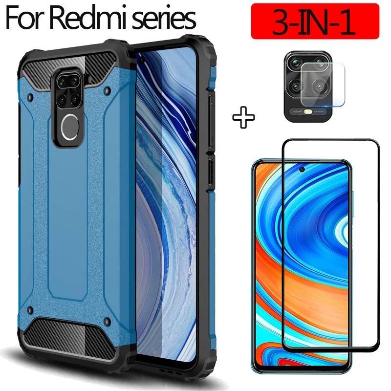 

glass,armor case for redmi note 9 pro redmi note 9s case silicone hard cover xiaomi redmi note 9 s note 9pro redmi 9c 9a note 9t