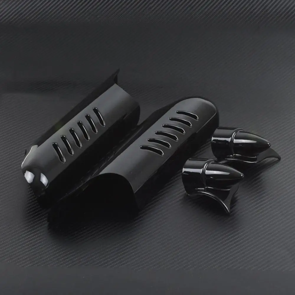 Защитные дефлекторы для ножек нижней вилки maction из АБС пластика черный хром Harley