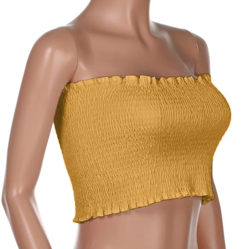 Топ женский эластичный без бретелек Бюстгальтер-бандо рукавов пикантное