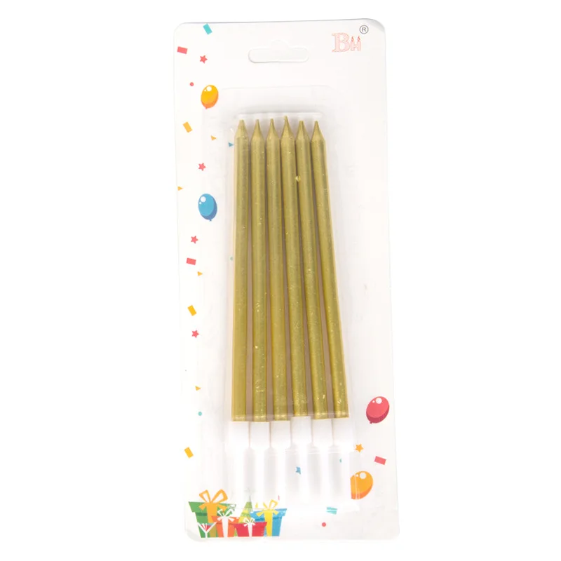 5 шт Карандаш Форма день рождения свеча тонкий блеск золотой серебряный торт День