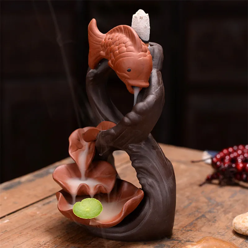 Курильница для благовоний ручной работы керамическая подставка в виде рыбы