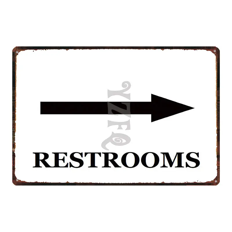 Notice Sign Restroom Poster Plaque Metal Vintage Exit Advertising Wall Poster Bar Shop Art Home Decor Cuadros DU-3300A - Color: DU-3318
