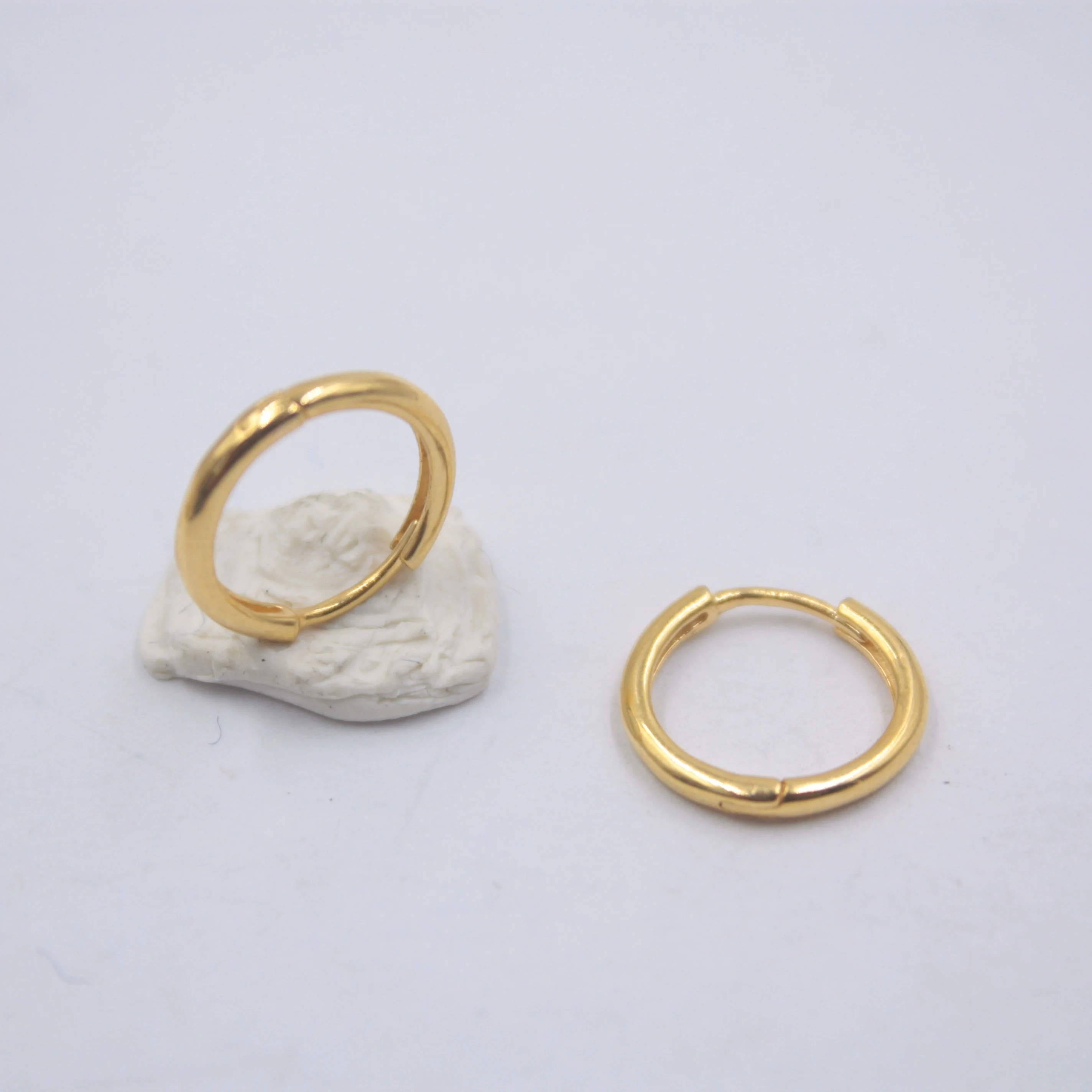 Чистый с покрытием из розового золота 18 К серьги в виде колец для Для