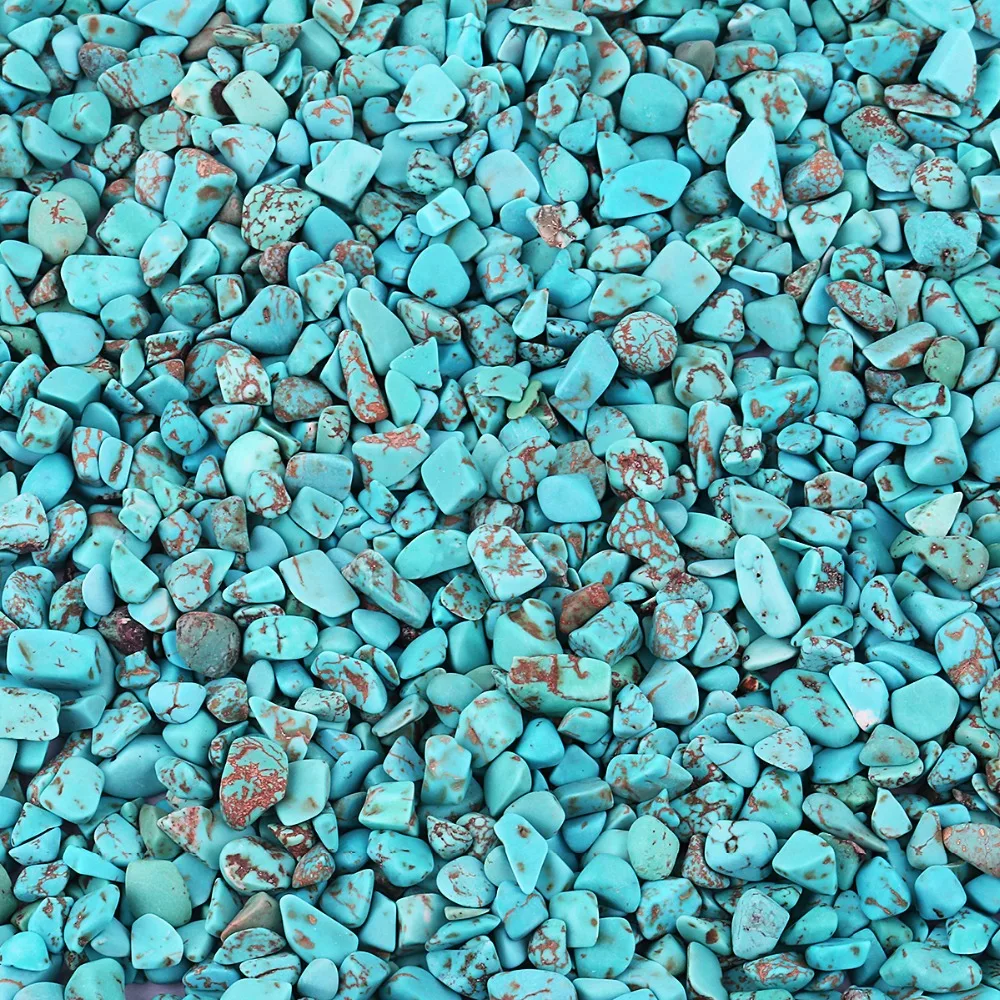 460g Blue Howlite Turquoise Stone Chips Beads Tumbled Crushed Pieces Irregular Stones Jewelry Accessory For Making Decoration