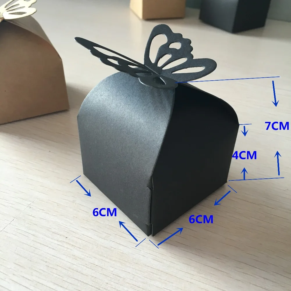 

60pcs Paper Butterfly small Gift Box Exquisite Accessories Storage Container Hollow Butterfly Paper Box Party Supplies