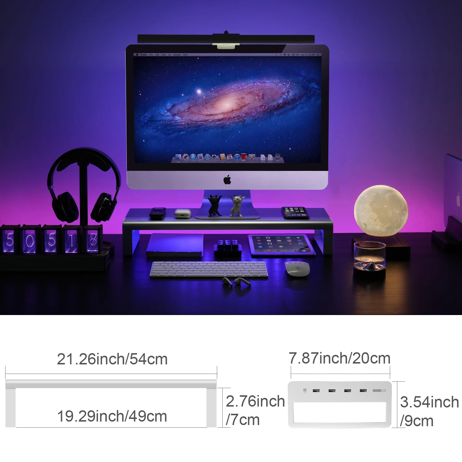 Алюминиевый металлический подставка для монитора с USB 3.0 поддержка передачи