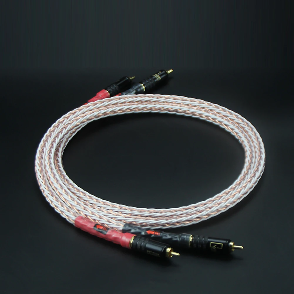 Haldane Pair HIFI Hi-End 16x16Cores Single Crystal Copper RCA Reference Interconnect Audio Cable with Gold Plated PLUG | Электроника