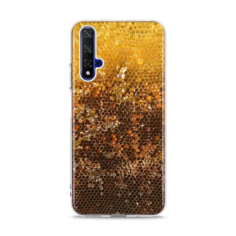 Силиконовый чехол из ТПУ с золотыми сотами honey bee для huawei Honor 10i 9X8X20 10 9 Lite 8 8A 7A 7C Pro Lite чехол для телефона