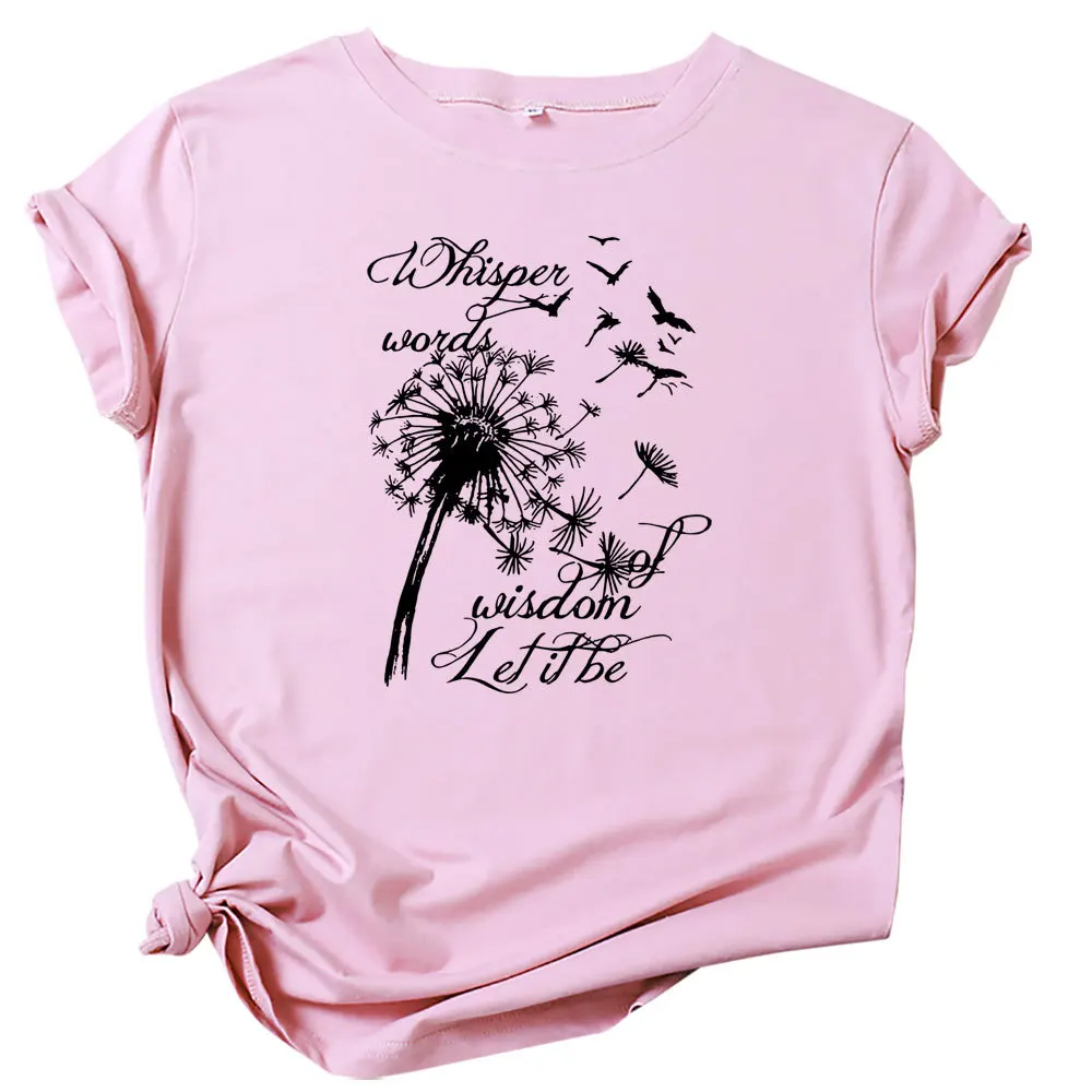 

Dandelion Letter Print Women T Shirt Short Sleeve O Neck Loose Women Tshirt Ladies Tee Shirt Tops Clothes Camisetas Mujer