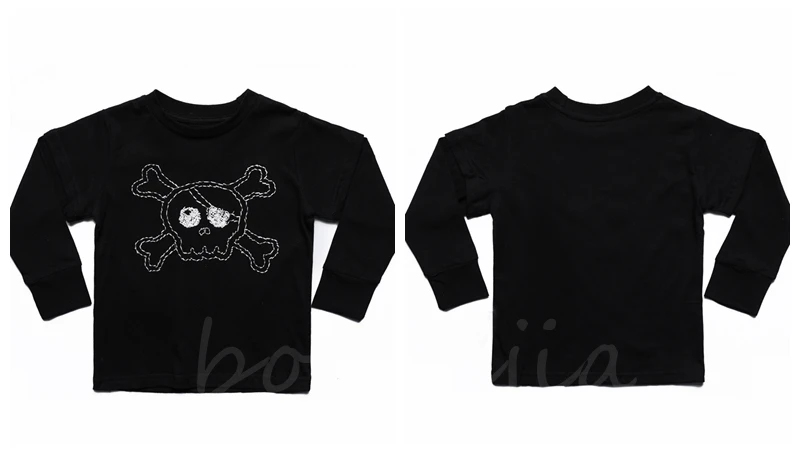 New Autumn Kids T Shirts Toddler Boys Long Sleeve Tops Embroidered Skull T-shirts Baby Girl Clothes Tribal Dancers t-shirt