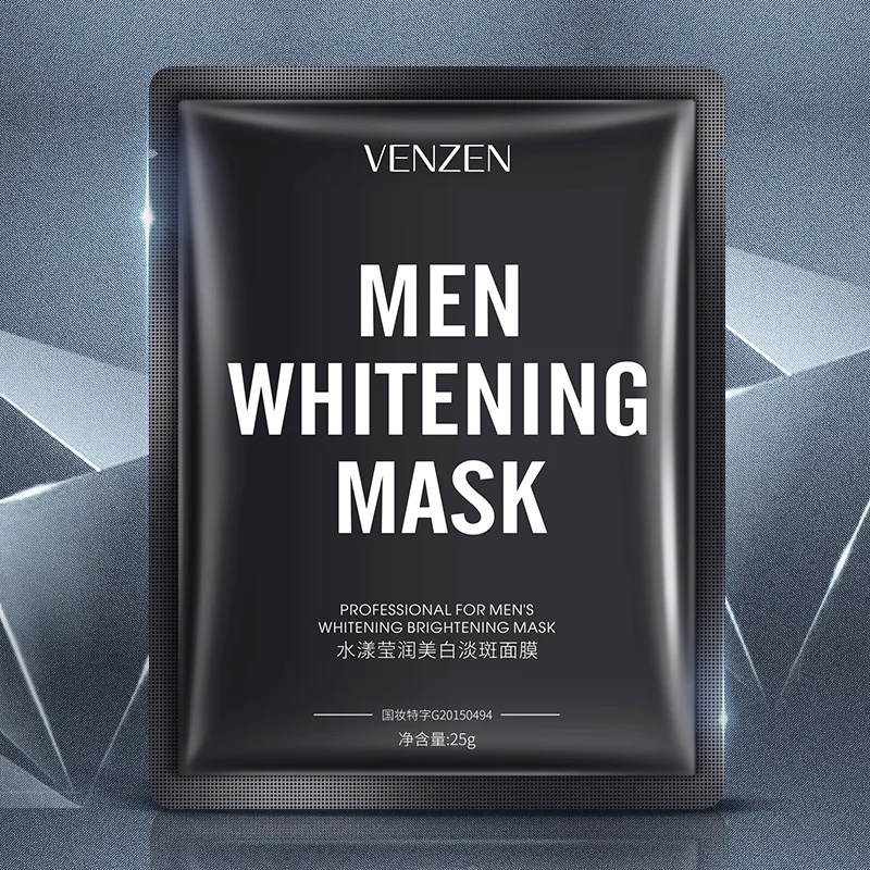 

VENZEN 5pcs/lot Men's Whitening Mask Moisturizing Remove Blackheads Anti Acne Oil Control Shrinking Pores Mask for Face Man
