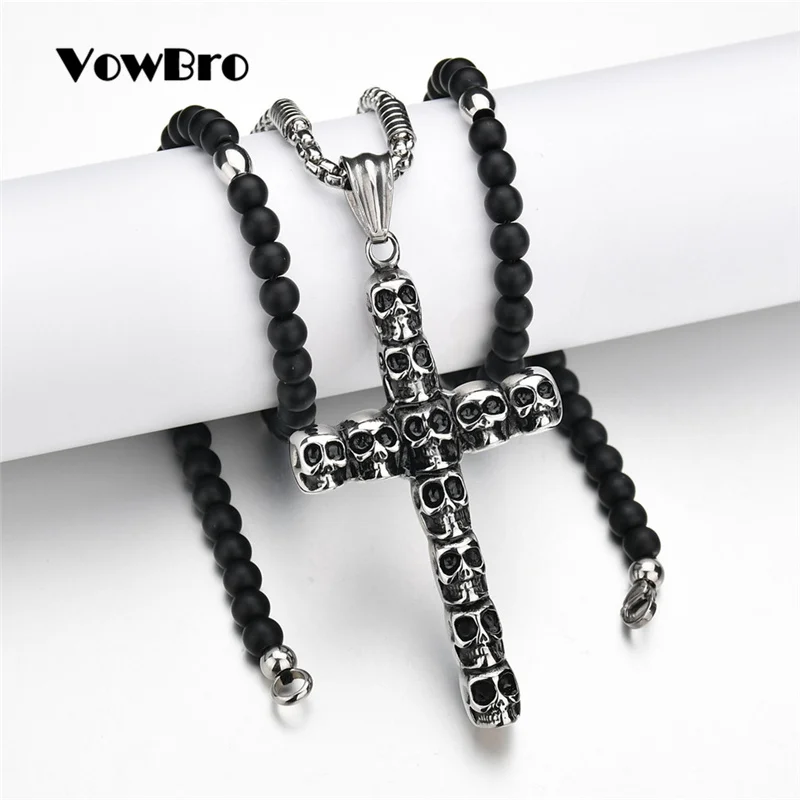 VowBro новинка хорошие Четки из бисера Крест Иисуса ожерелье для мужчин и женщин