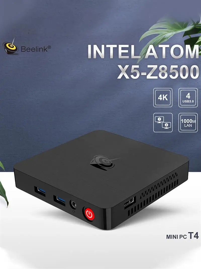 BEELINK Мини ПК T4 ядерным процессором Intel Atom X5 Z8500 4 Гб Оперативная память 64 Встроенная