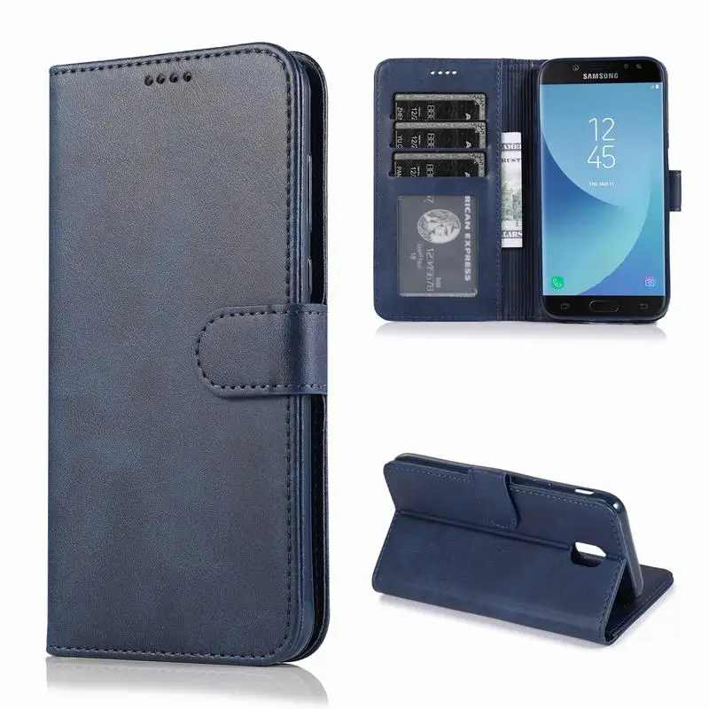 Blue Case Кожаный чехол кошелек для samsung Galaxy J5 j530, высококачественный телефона чехол на самсунг j5 J 5 530 Etui - Цвет: Blue Case