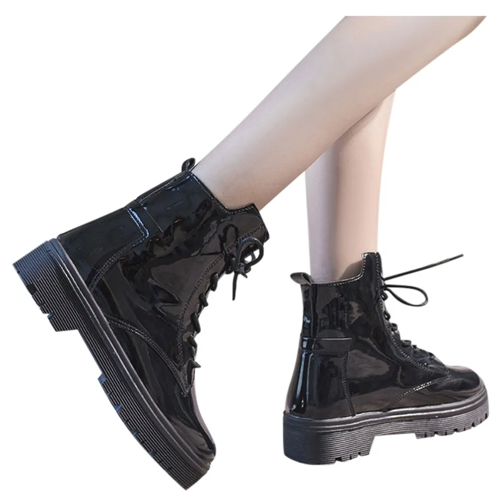 Женские ботильоны на шнуровке повседневные короткие ботинки без застежек