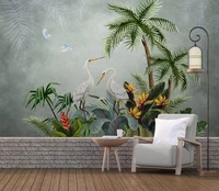 custom background wall flowers and birds tropical leaves bedroom living room background wall mural wallpaper mural 3d wall for