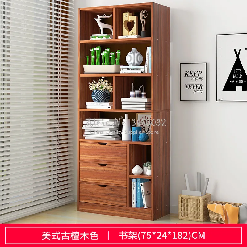 

Combined Bookcase Bookshelf Large Capacity Storage Province Space Economical Bookshelf Living Room Library Free Northern Europea