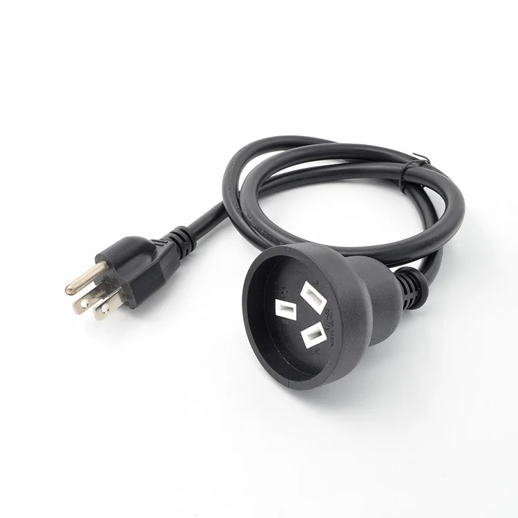 5-15P на SAA австралийского 3pin муфтовый стыковочный переводник 5-15P + SAA 3Pin муфтовый стыковочный переводник короткий кабель адаптера для UPS PDU 100 см Мощность шнур