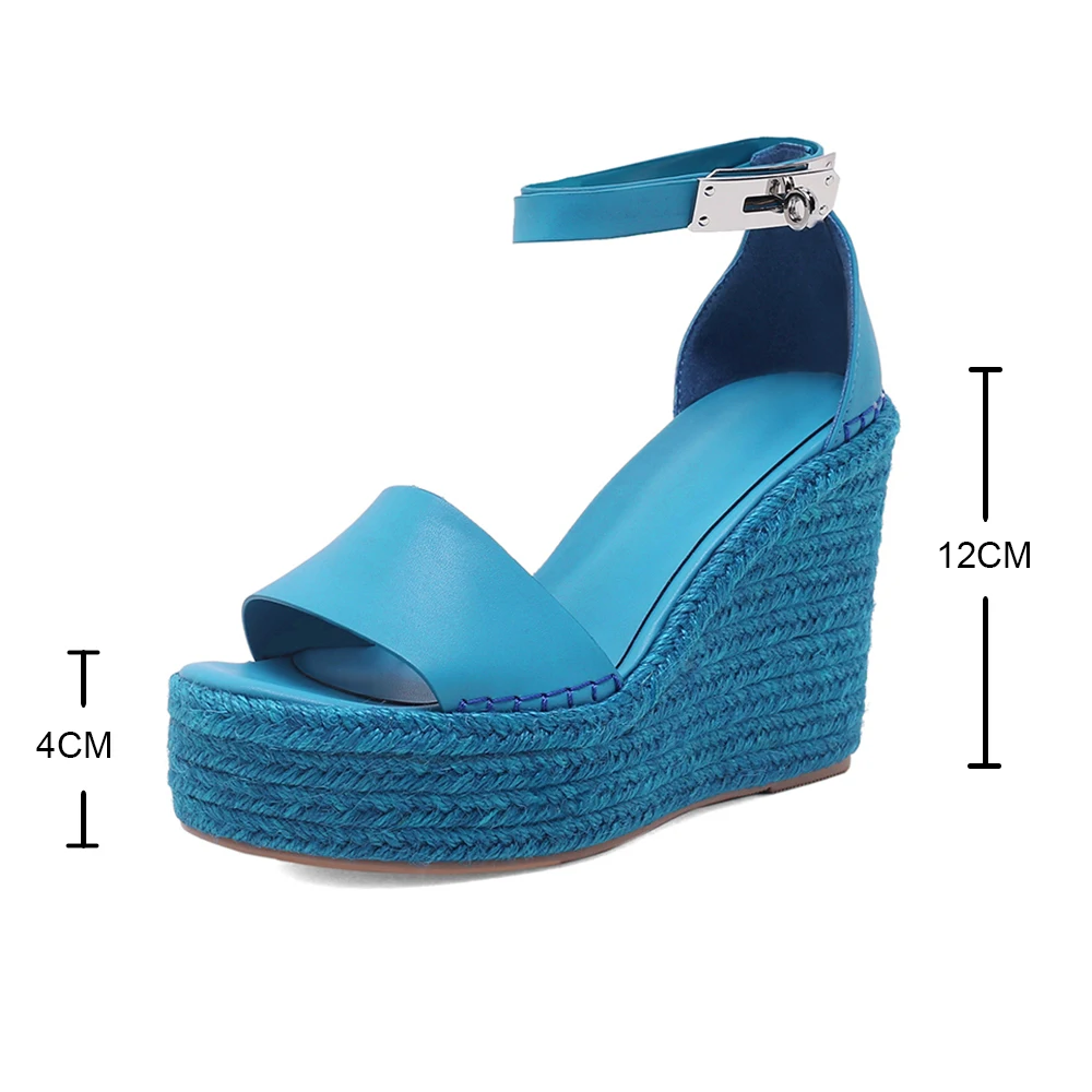 

Sommer Leather Platform Sandals Fashion Women Leisure Vacation Sandal Shoes Casual Woman Peep Toe Eespadrille Wedges Femme 41