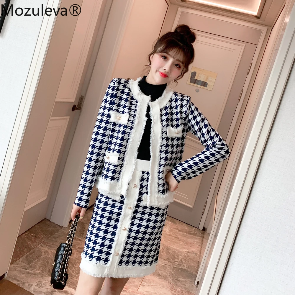 Женский комплект из 2 предметов Mozuleva твидовая шерстяная куртка + золотистая