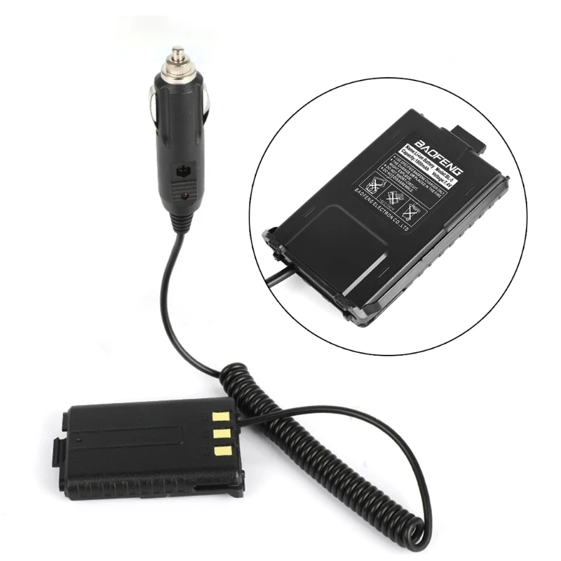 

1 Pc Battery Eliminator Alternative Power with DC 12V Car Charger Compatible with BF-UV5R 5RA 5RB 5RE Walkies Talkies